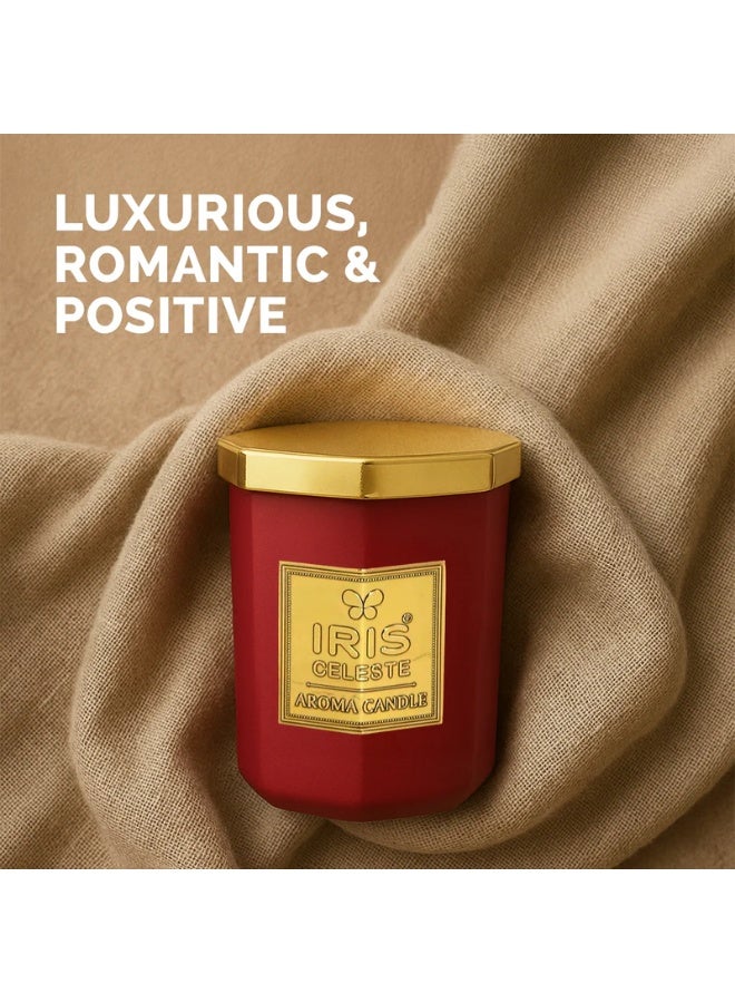 IRIS CELESTE Rose Gold Soy Wax Jar Candle with lid - 113grams, Scented candle 4oz | 25 Hours Burn-time | Warm Floral Fragrance | Perfect for Festivities & Gifting, Ceremonies, Meditation & Room Perfuming - Image 2